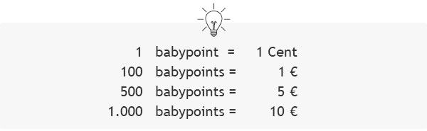 So viel sind deine babypoints wert